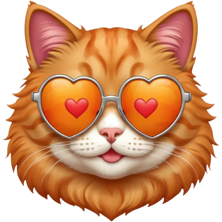Smiling cat with heart-shaped sunglasses emoji