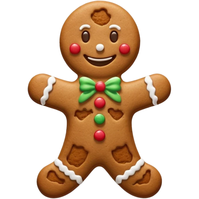Christmas cookie with arms and legs emoji