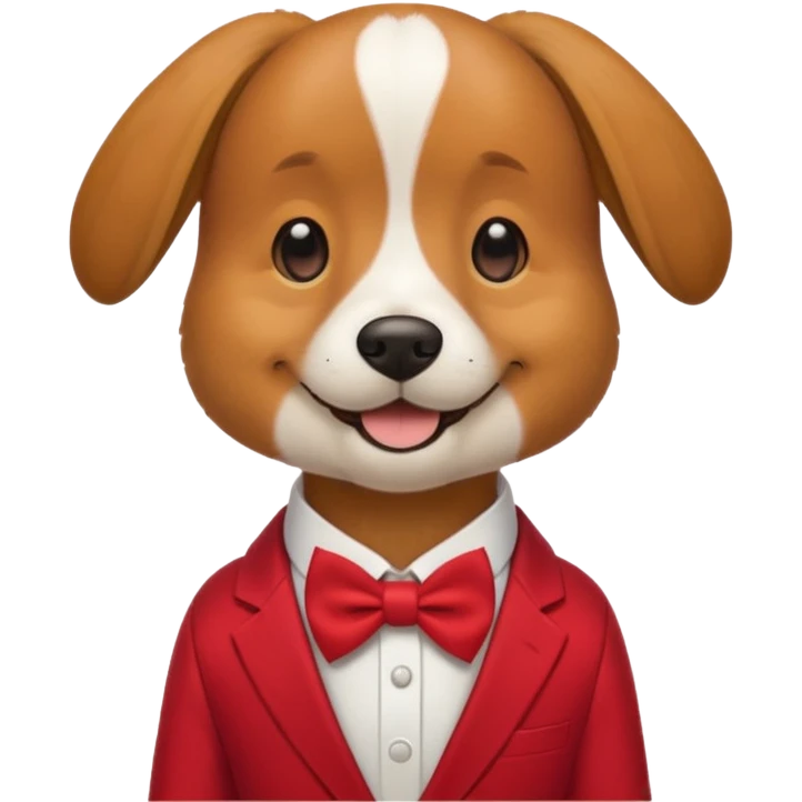 Dog with neckBow in red suit. emoji