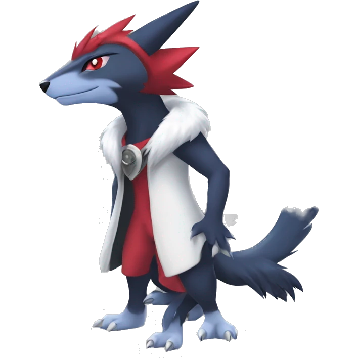 Cool Edgy Nargacuga-Absol-Zangoose-Sneasel-Quilava with a collar on, full body emoji
