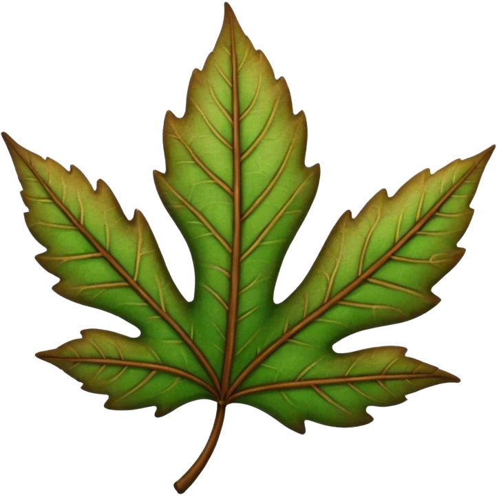 brown and green leaf  emoji