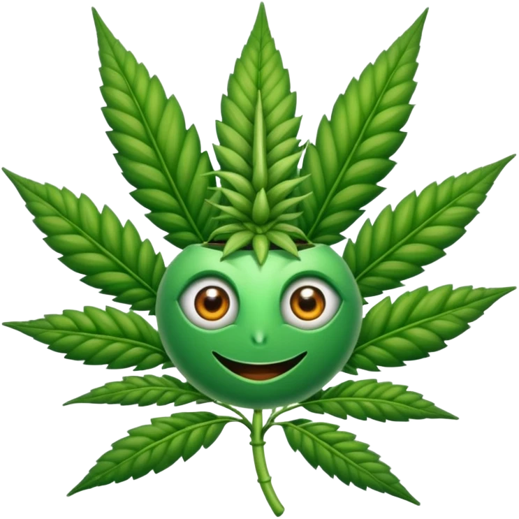 crea una planta de marihuana con ojos emoji