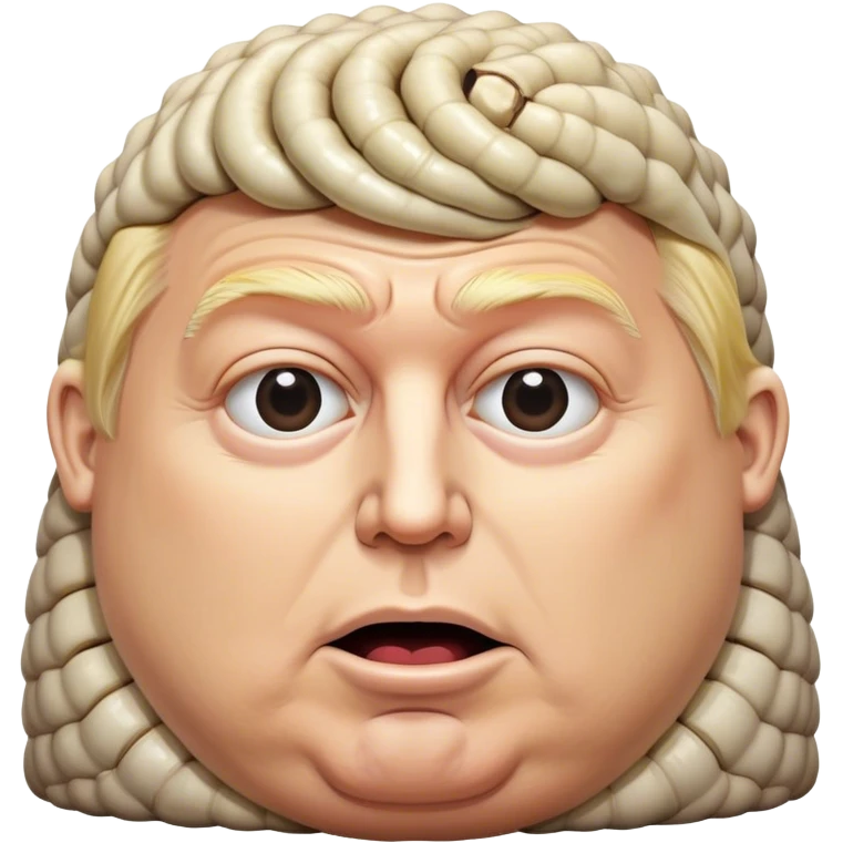 donald trumps head on a giant maggot body emoji