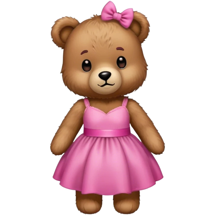 teddy bear with pink dress emoji