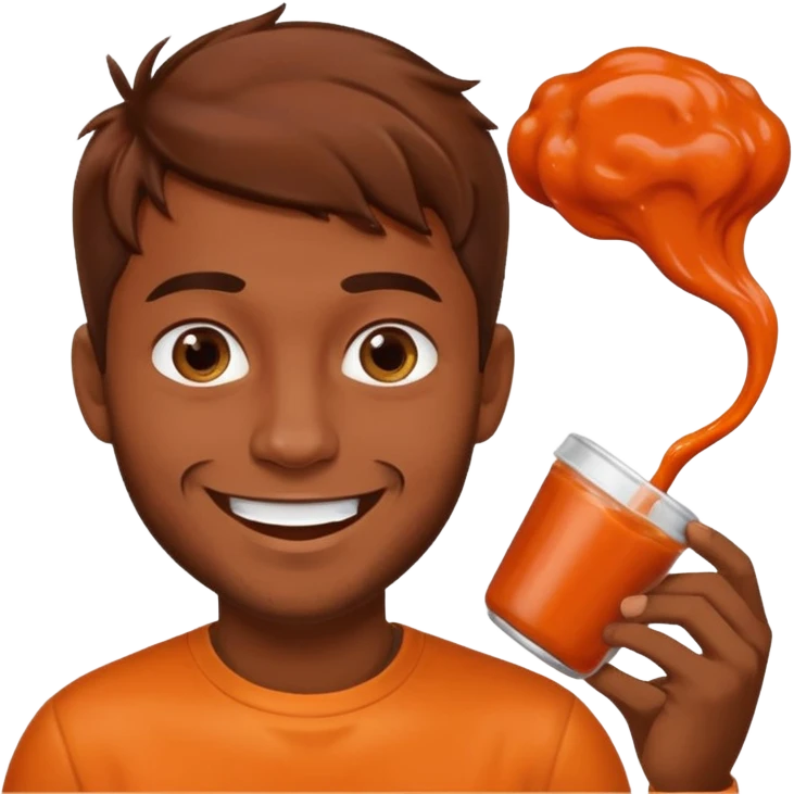 Gay guy brown hair buffalo sauce emoji