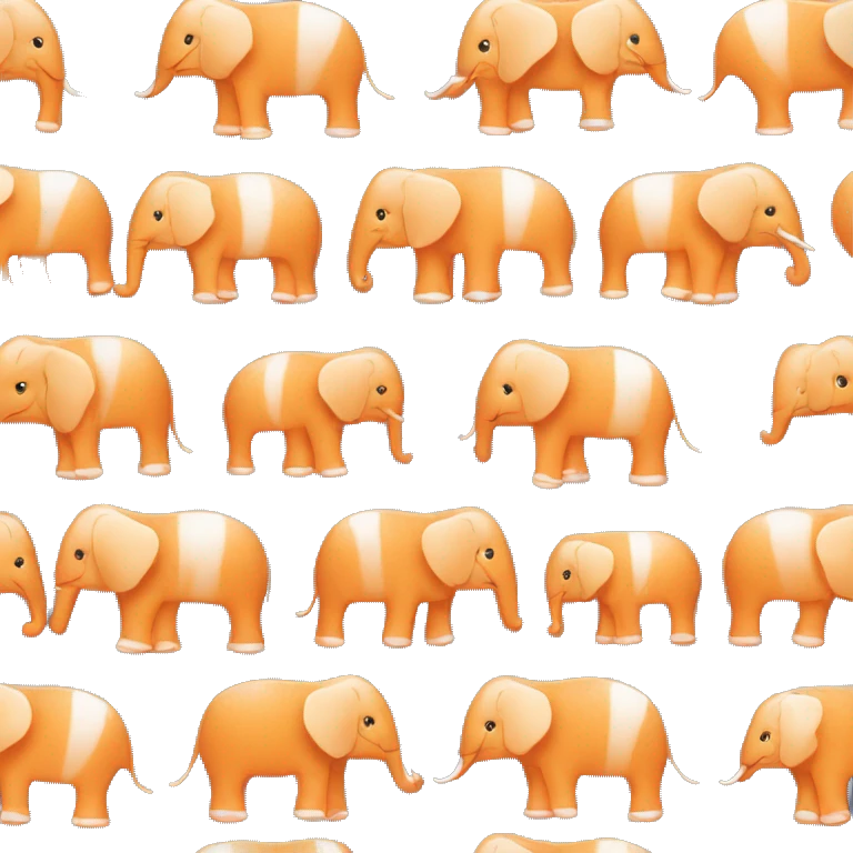 Éléphants à rayures orange blanc  emoji