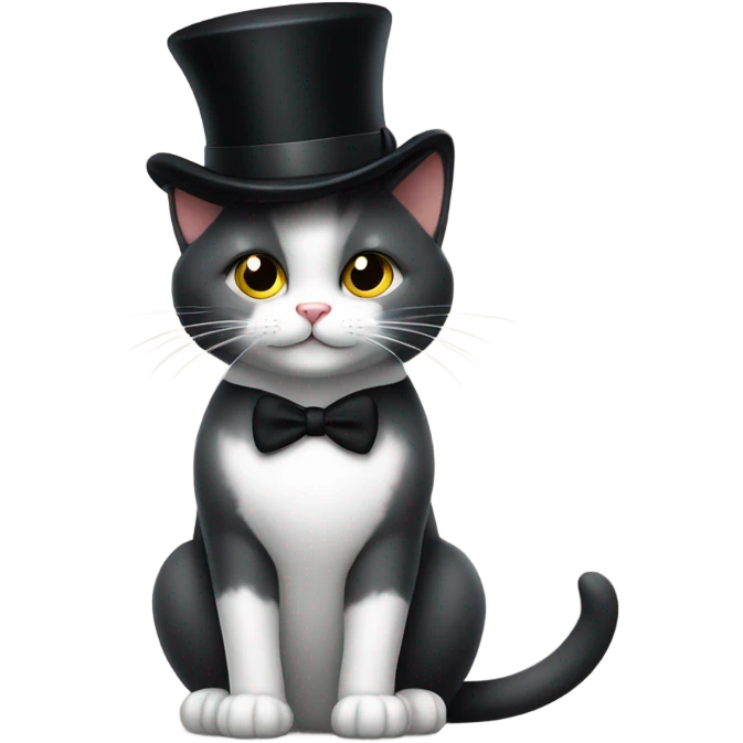 cat wearing a tophat emoji