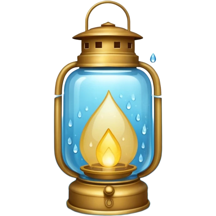 Water Lantern, more water drops inside lantern. emoji