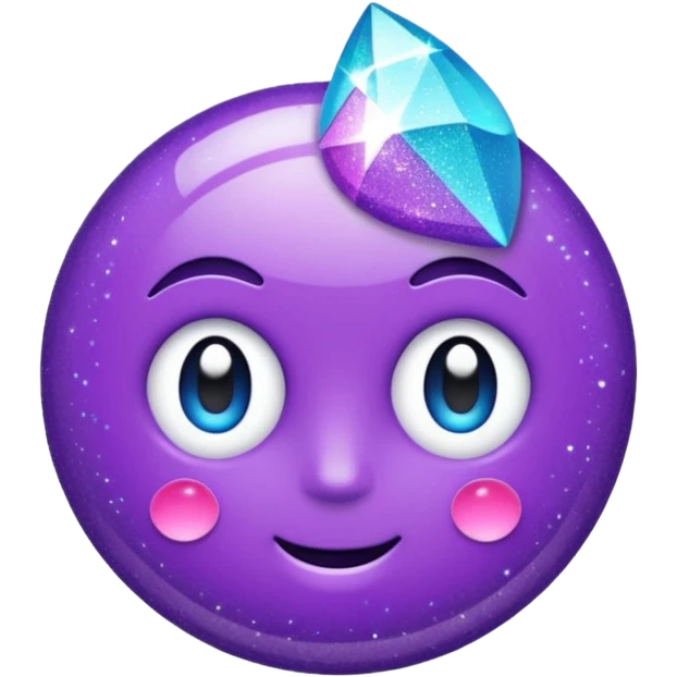 Glitter Purple and Cian plus symbol emoji