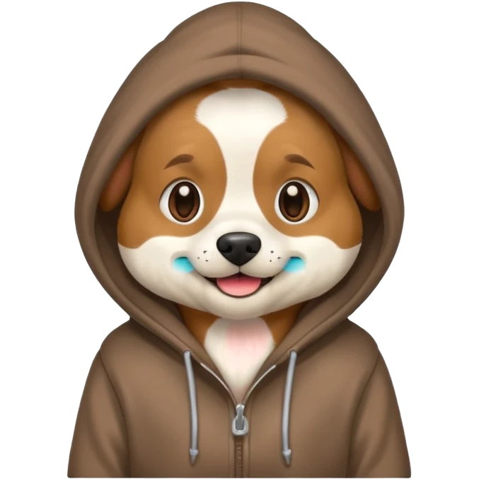 Dog wearing a hoodie emoji