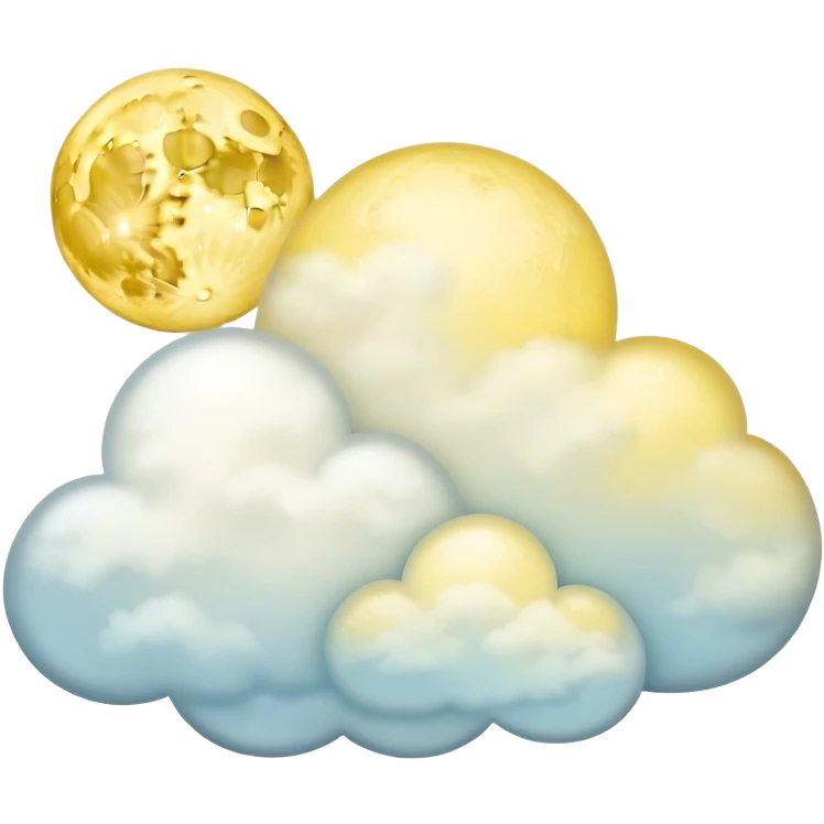 Yellow Moonlight and mini clouds with beautiful finish  emoji