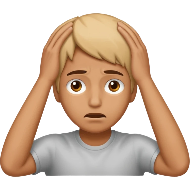manos a la cabeza, de preocupacion emoji