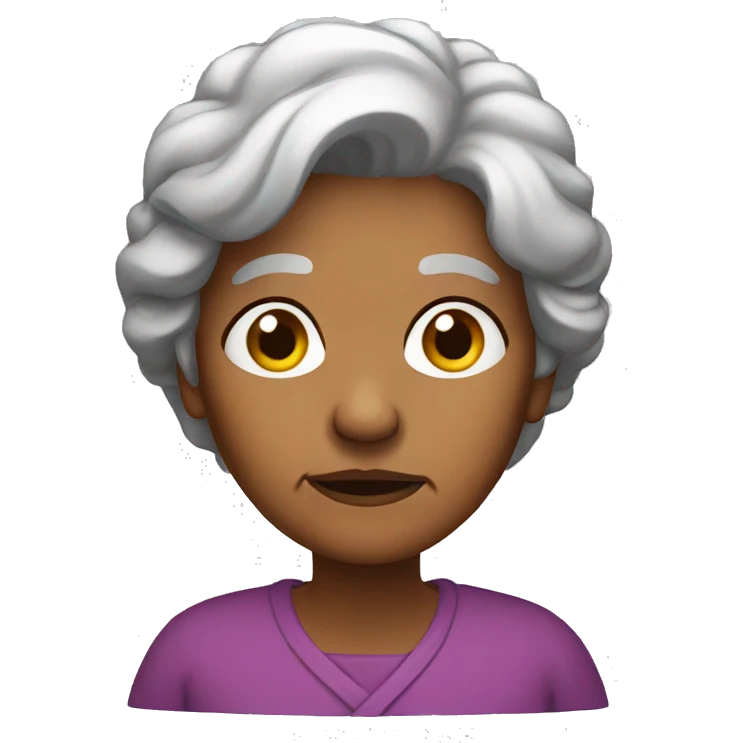 Brown granny + disappointed  emoji