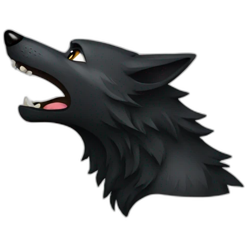 Black wolf howling  emoji