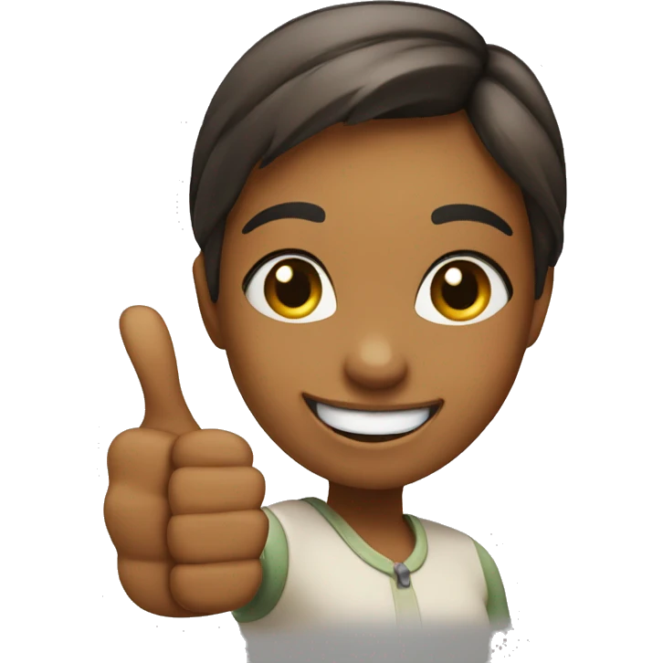 Happy girl with her thumb up emoji