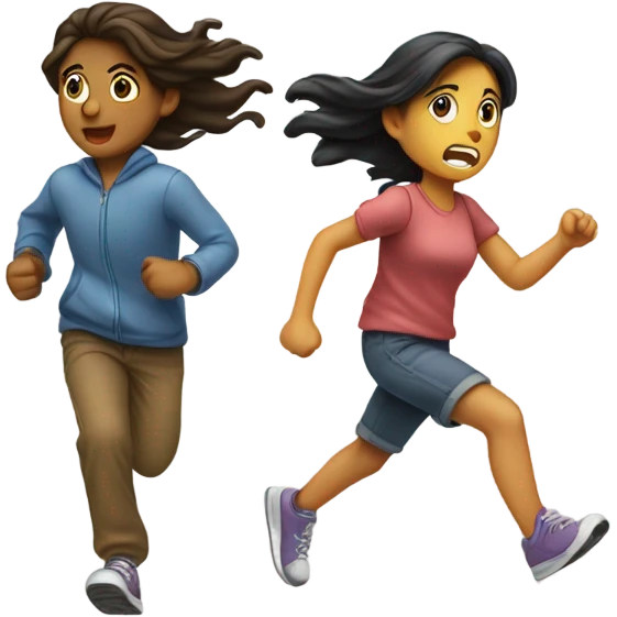 a girl running from a boy  emoji