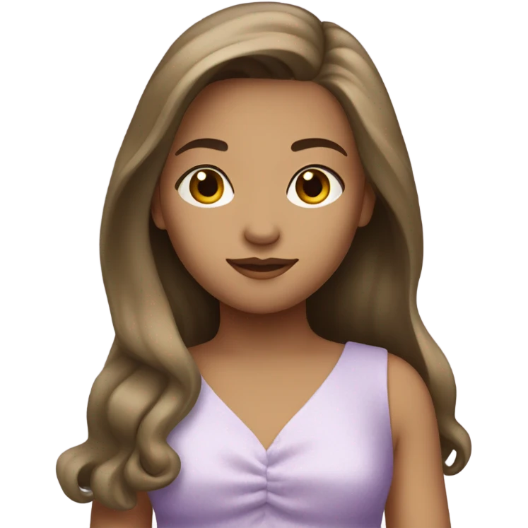 Girl wearing lilac dress with white/tan skin  emoji
