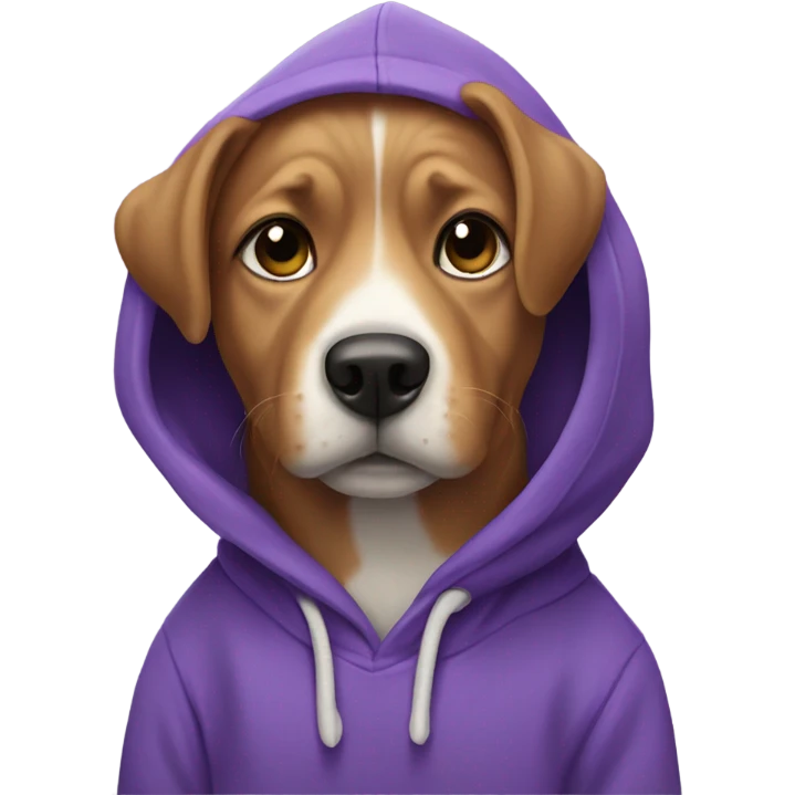 dog in a purple hoodie emoji