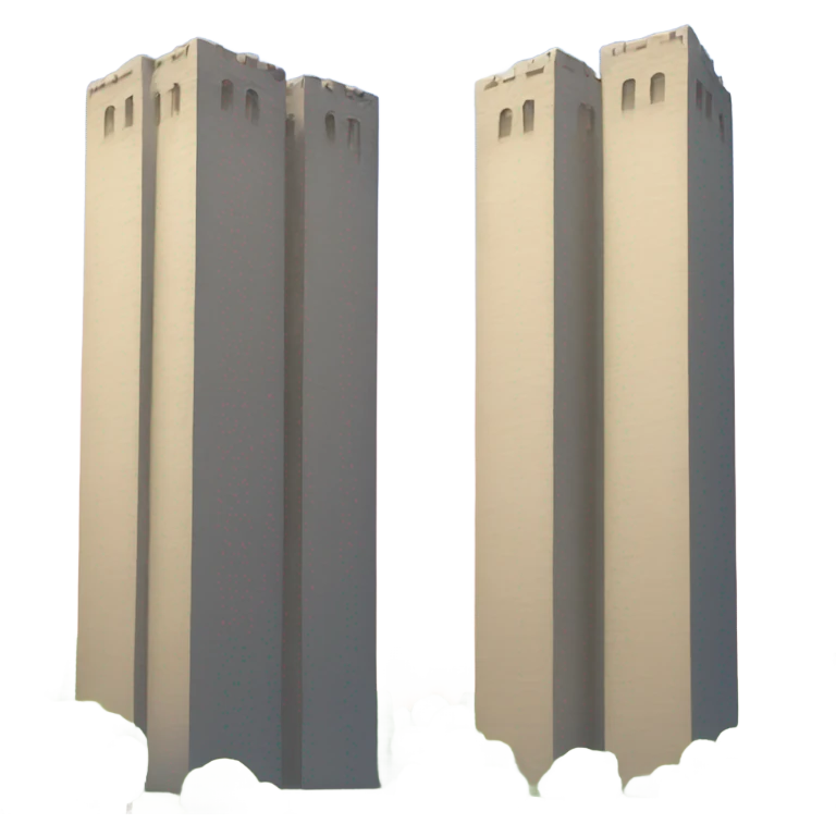 Two square towers and two planes emoji