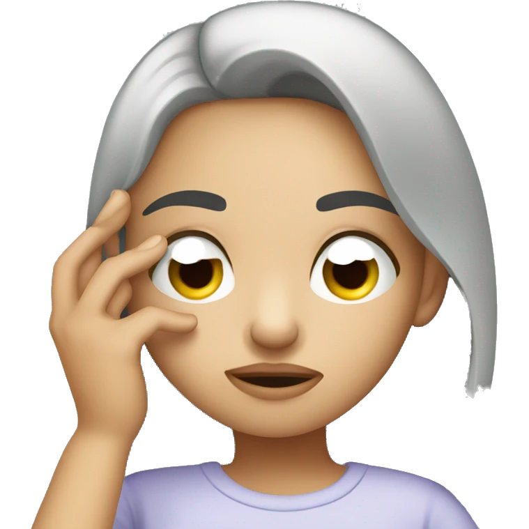a girl who’s sleepy and is rubbing her eye  emoji