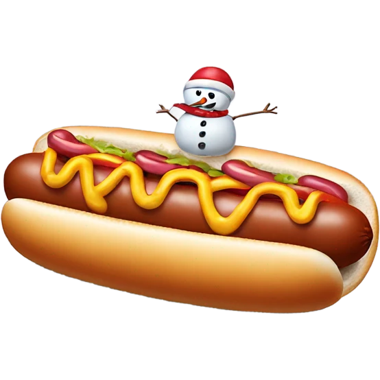 Hot dog eating a snowman emoji