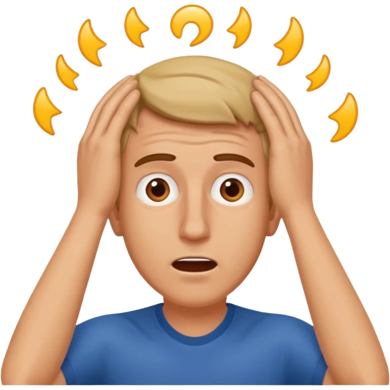 white man surprised, hands on head emoji