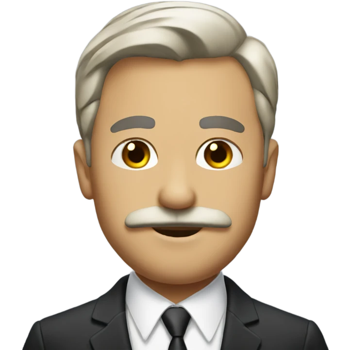 man with tiny mustache in suit emoji