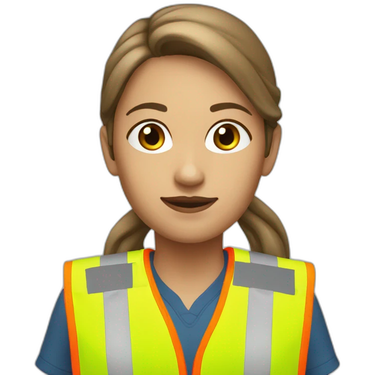 light brown hair girl wearing high vis vest emoji