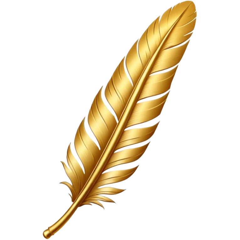 3D perspective academic premium golden ink feather emoji