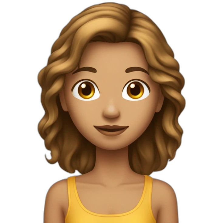 Fille légèrement bronzé avec des longs cheveux emoji