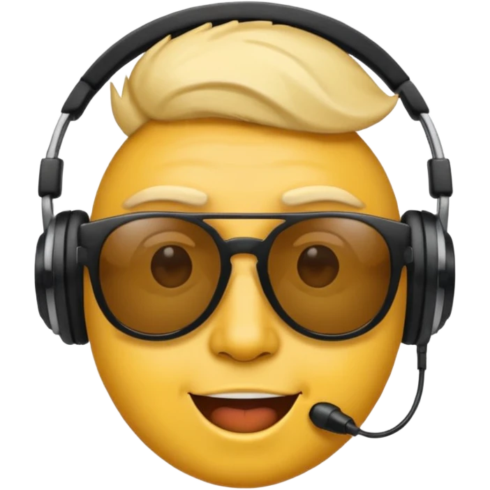 make an simple cool face emoji with music emoji