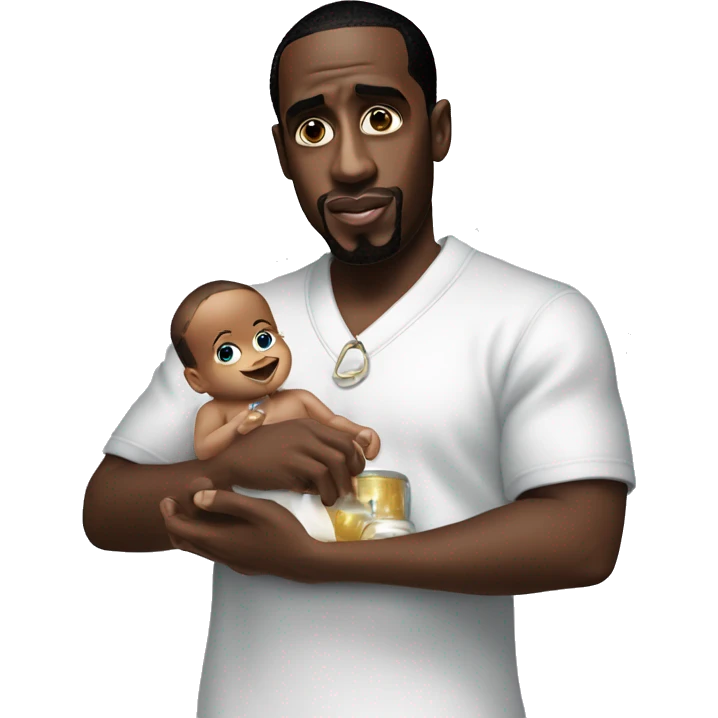 p diddy holding baby oil emoji