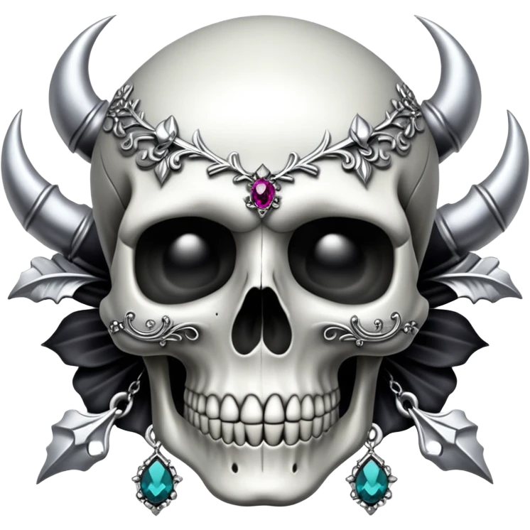 skull goth jewelry emoji