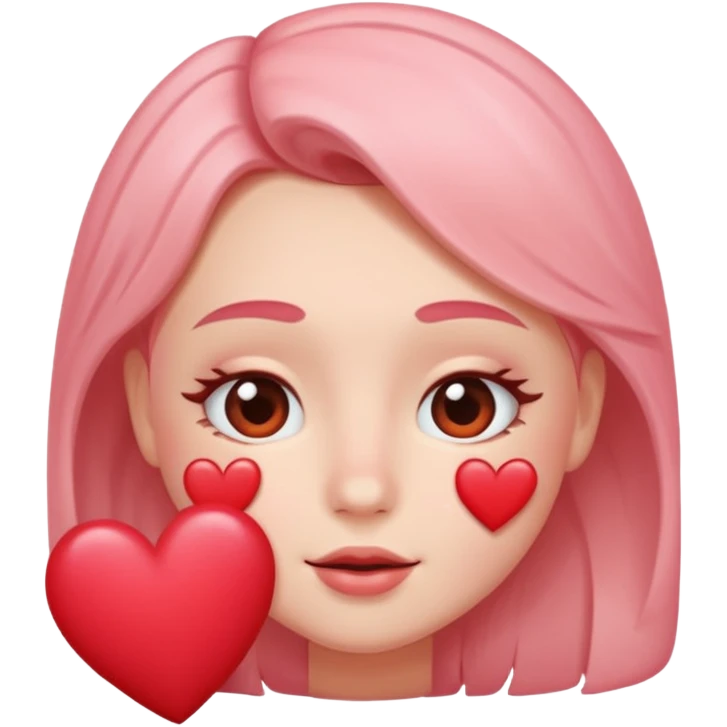 Face blushing with hearts emoji