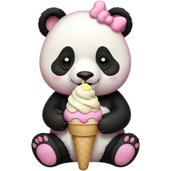 Panda eating ice cream emoji