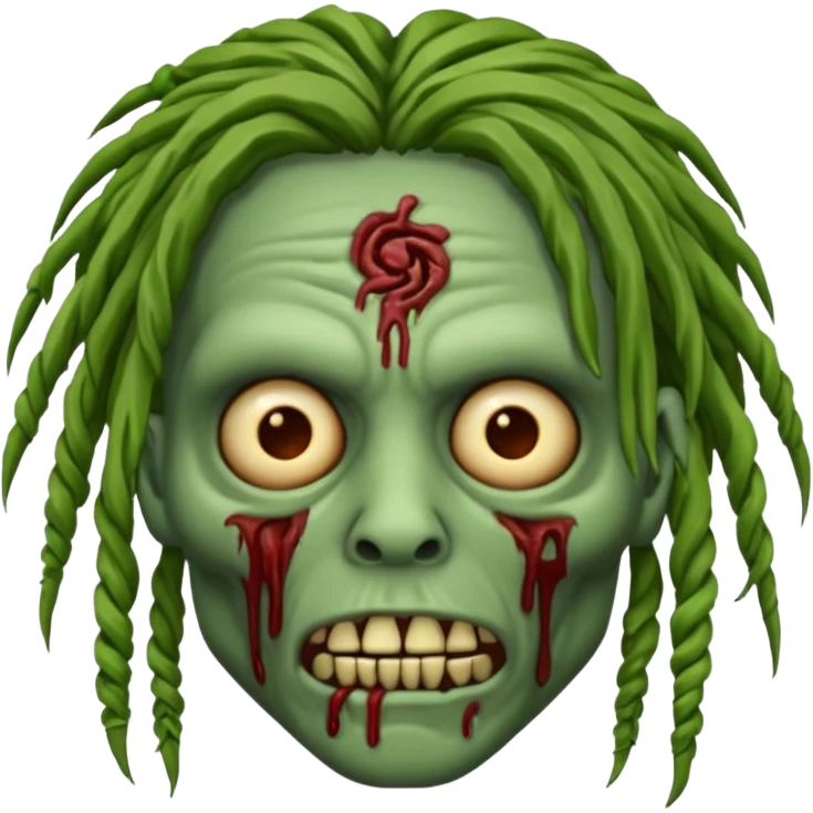 Zombie emoji with dreads emoji