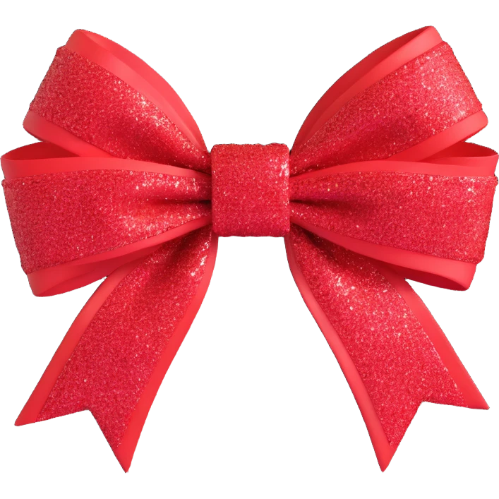 red sparkly bow emoji