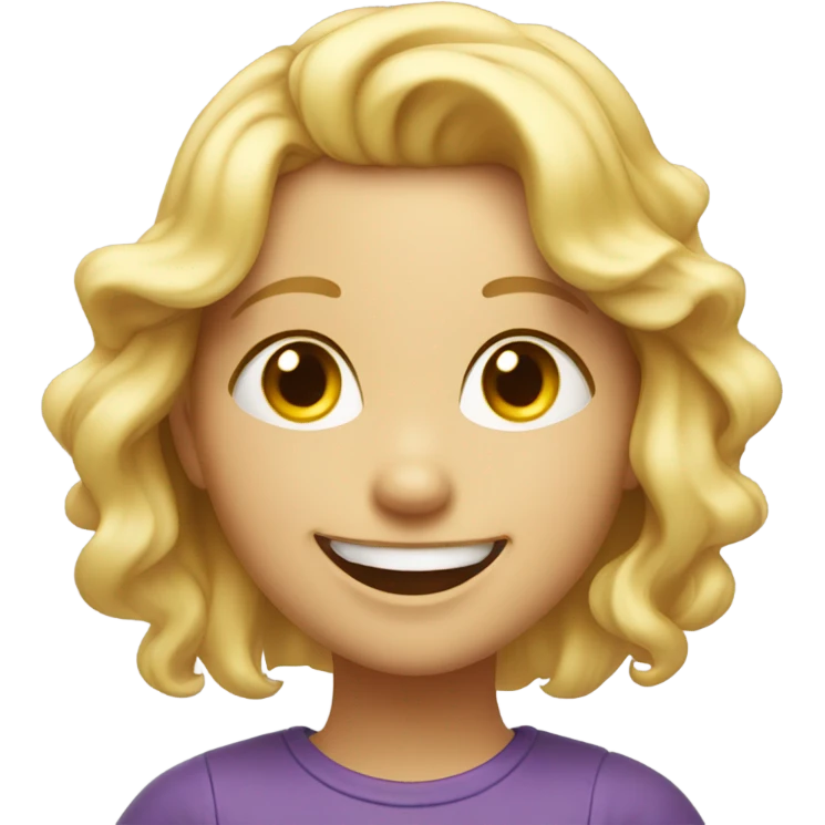 blonde girl laughing  emoji