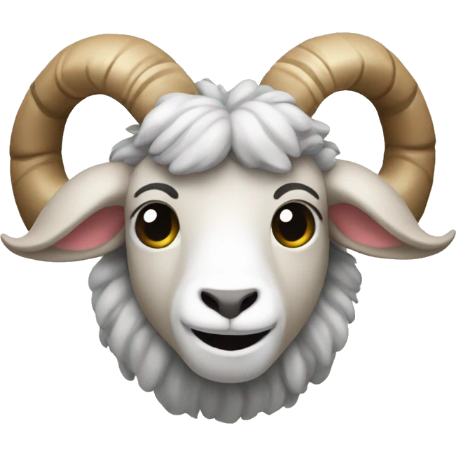 the ram with the horns is smiling emoji