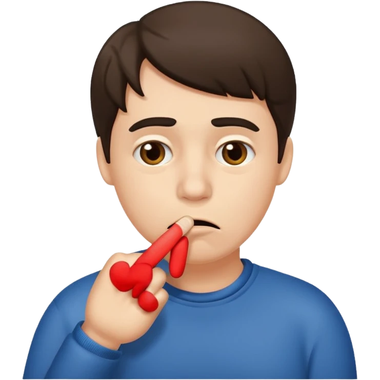 emoji imbarazzata con dito in bocca emoji