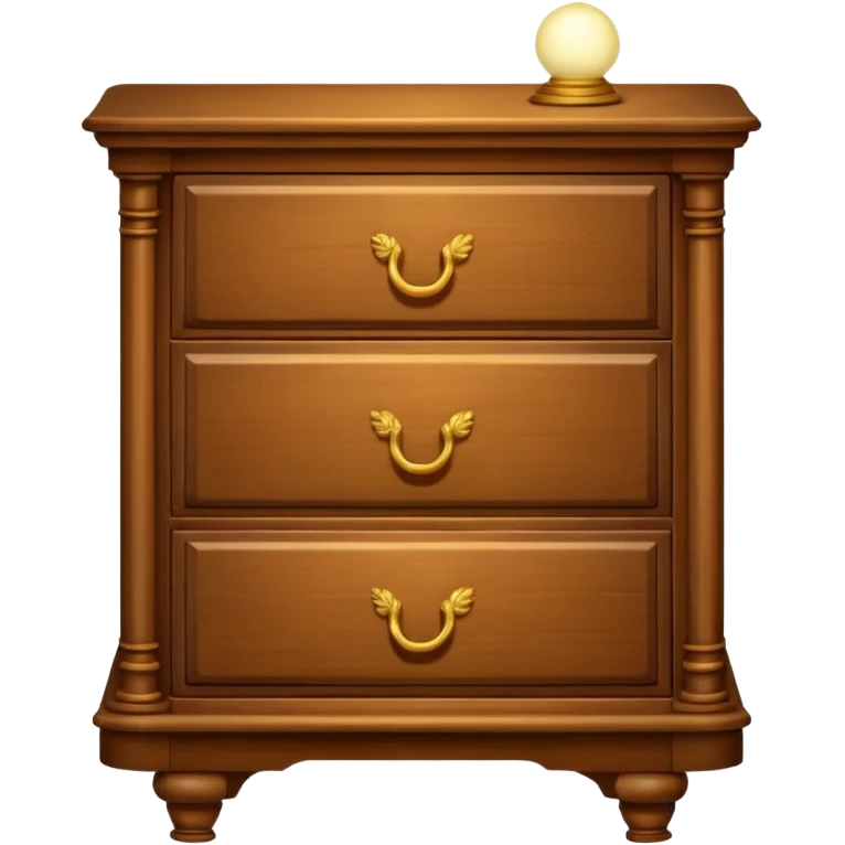 Cupboard-commode-drawer-night-bed-stand with a night lamp on  emoji