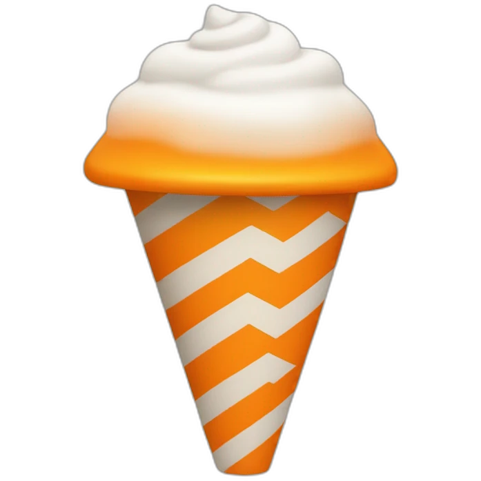 UN CONO DE TRÁFICO NARANJA CON LÍNEAS BLANCAS emoji