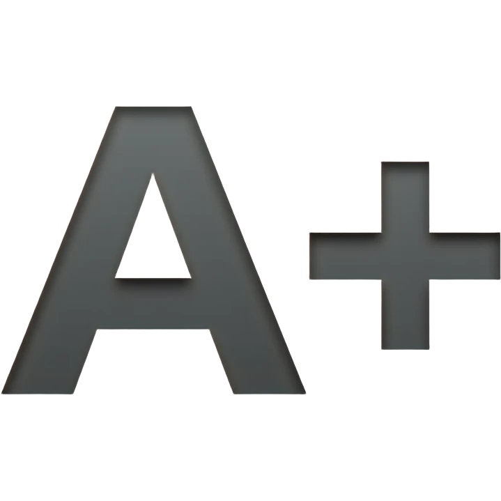 school mark A+ on white sheet emoji