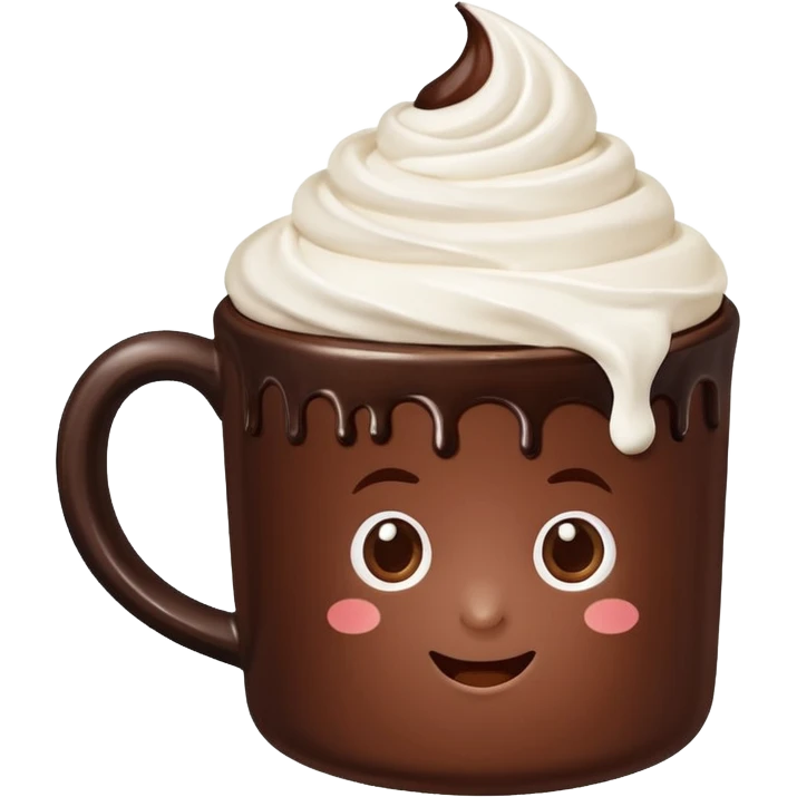Cioccolata calda aestetich senza faccia emoji