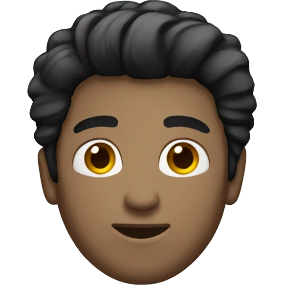 guy with black hair straight hair combed emoji