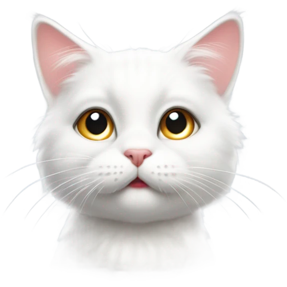 Cute white cat sending kiss emoji