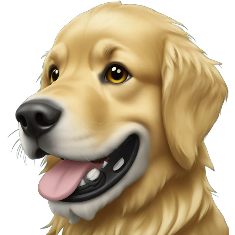 Golden retriever in an eagles helmet  emoji