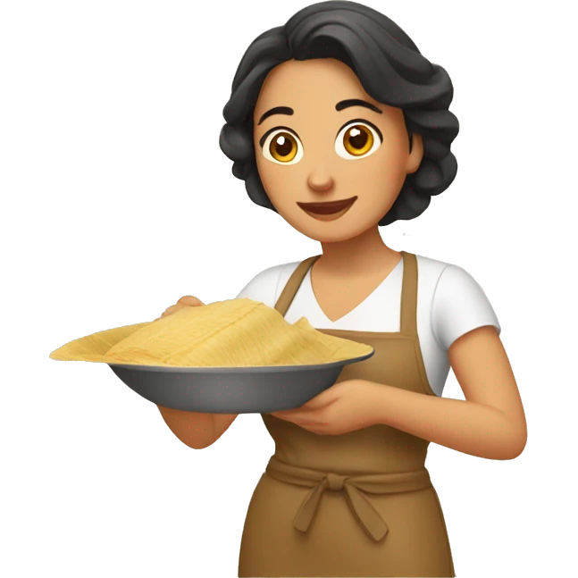 Mexican woman cooking tamales emoji