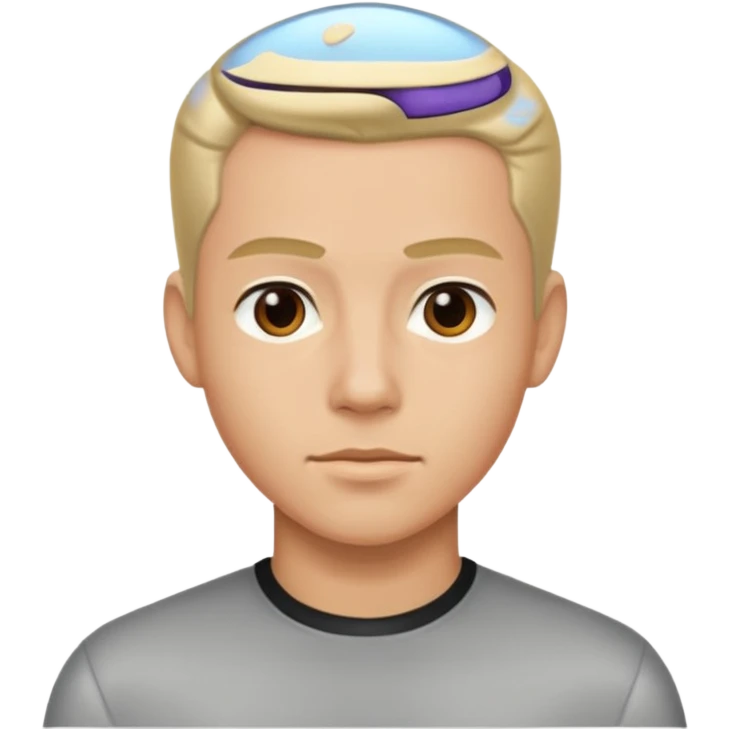 Young man with slicked back hair emoji