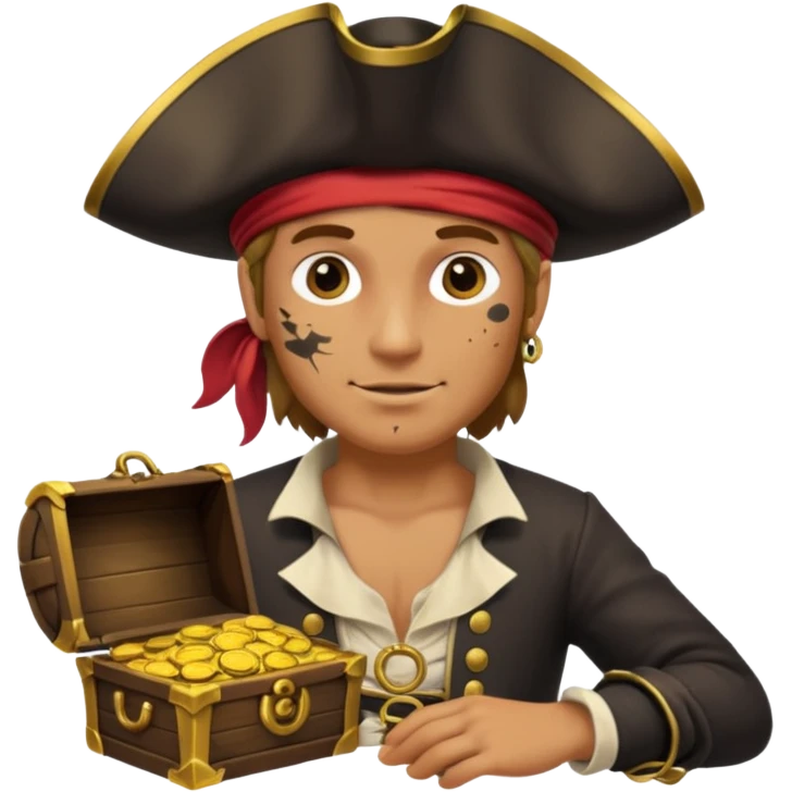 pirate with treasure emoji